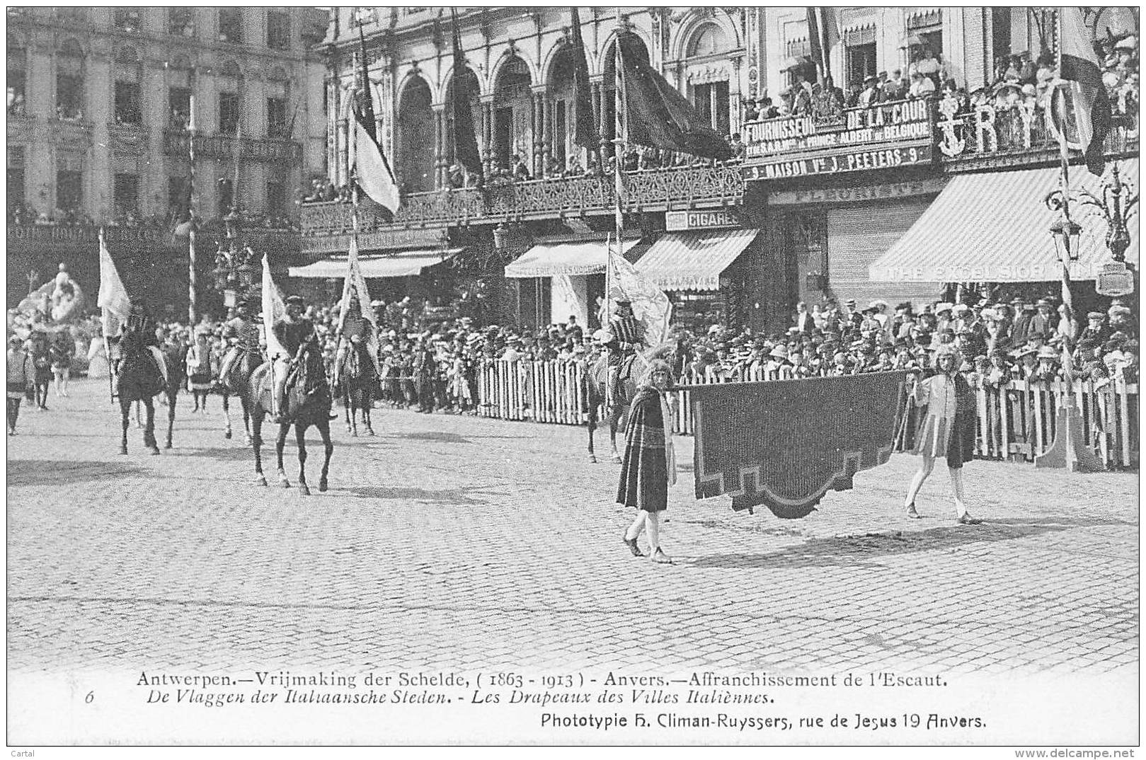 ANTWERPEN - Vrijmaking Der Schelde (1863 - 1913) - 06 - De Vlaggen Der Italiaansche Steden. - Antwerpen