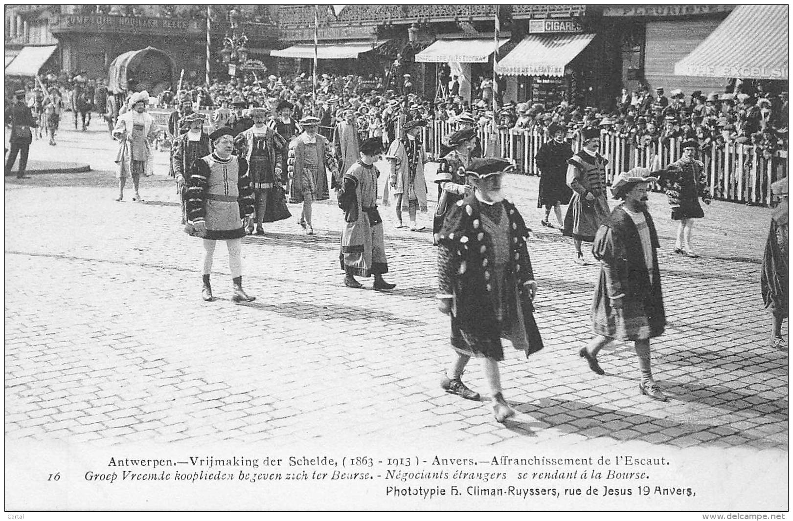 ANTWERPEN - Vrijmaking Der Schelde (1863 - 1913) - 16 - Groep Vreemde Kooplieden Begeven Zicht Ter Beurse. - Antwerpen