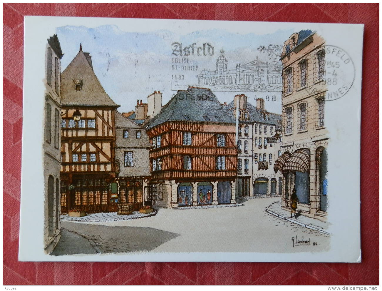 Dep 22 , Cpm  DINAN , 7.1196 , La Place De L'Apport , Aquarelle De Gaston Lambert (12.221) - Dinan