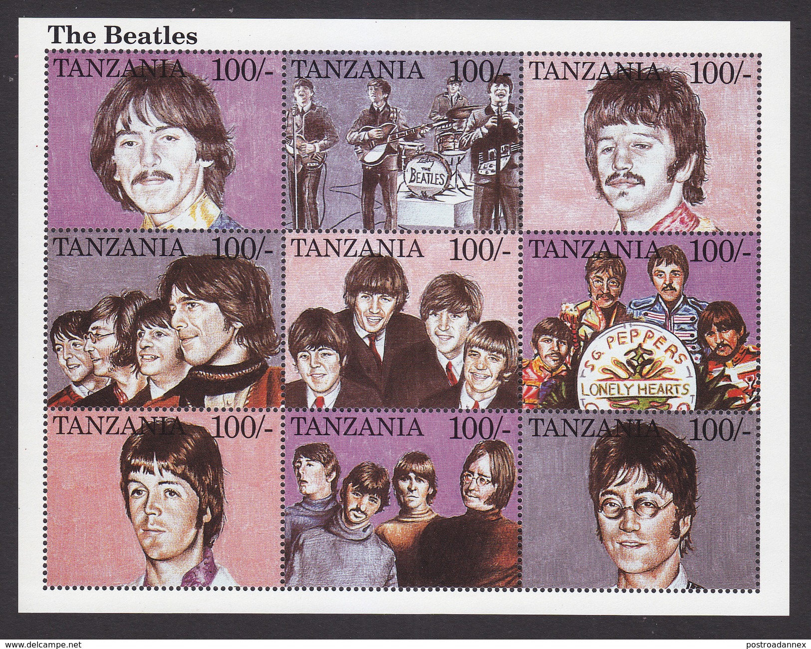 Tanzania, Scott #1334-1335, Mint Never Hinged, The Beatles, Issued 1995 - Tanzanie (1964-...)