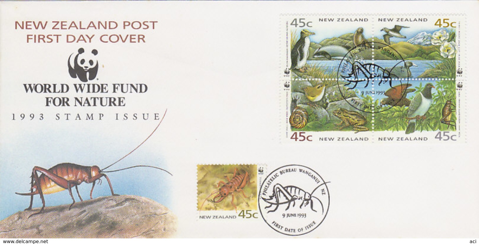 New Zealand 1993 WWF Animals FDC - FDC