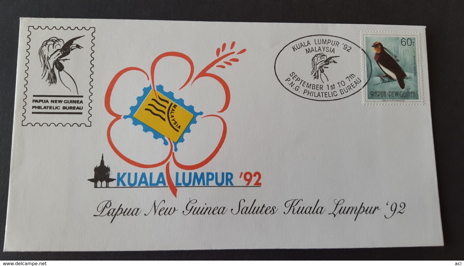 Papua New Guinea 1992 Kuala Lumpur Expo Souvenir Cover - Papua New Guinea