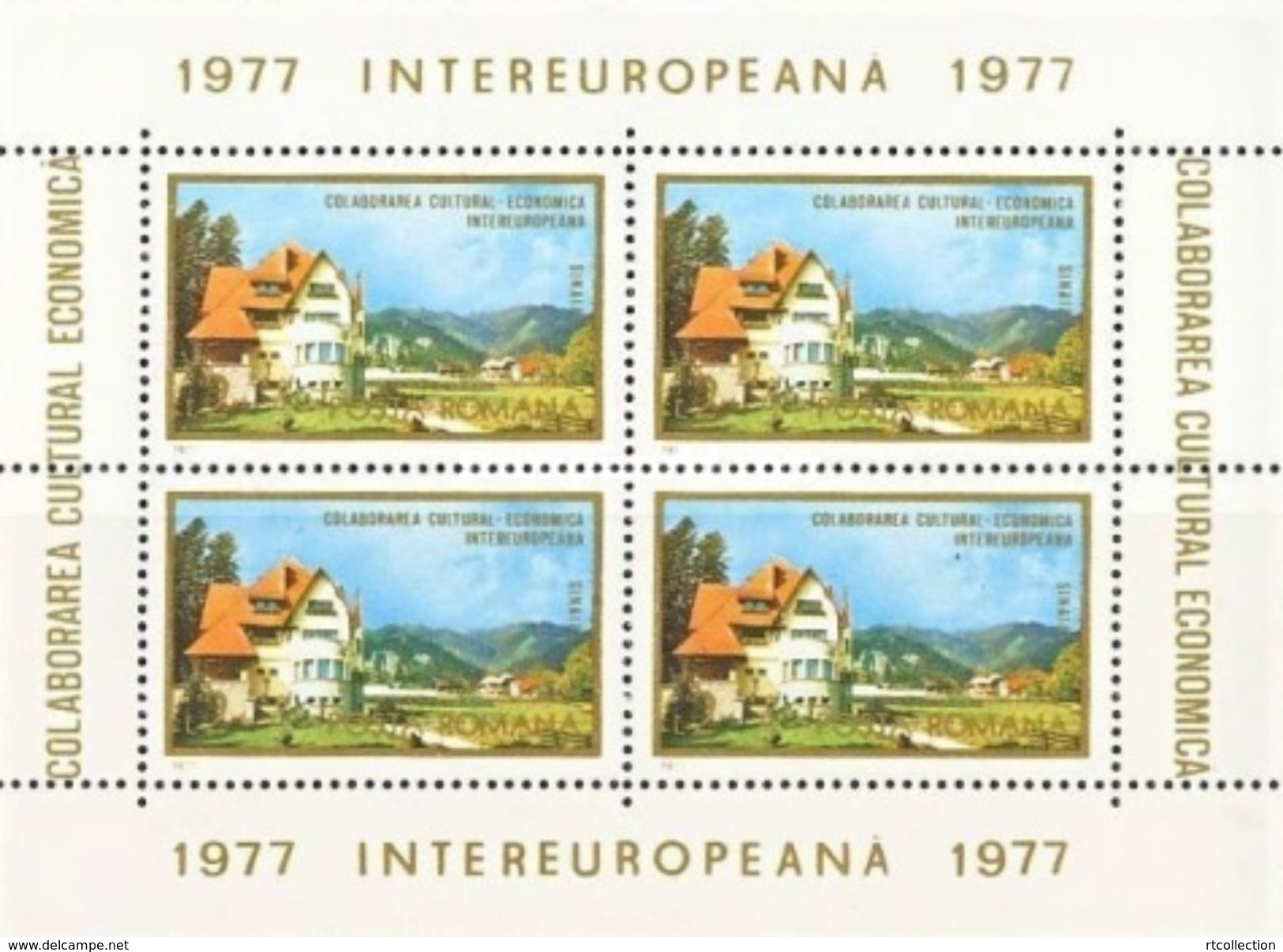 Romania 1977 Architecture Building Hotel Holiday Tourism EUROPA Intereuropa  M/S Stamp MNH Mi BL141 SC#2724 - Hotel- & Gaststättengewerbe