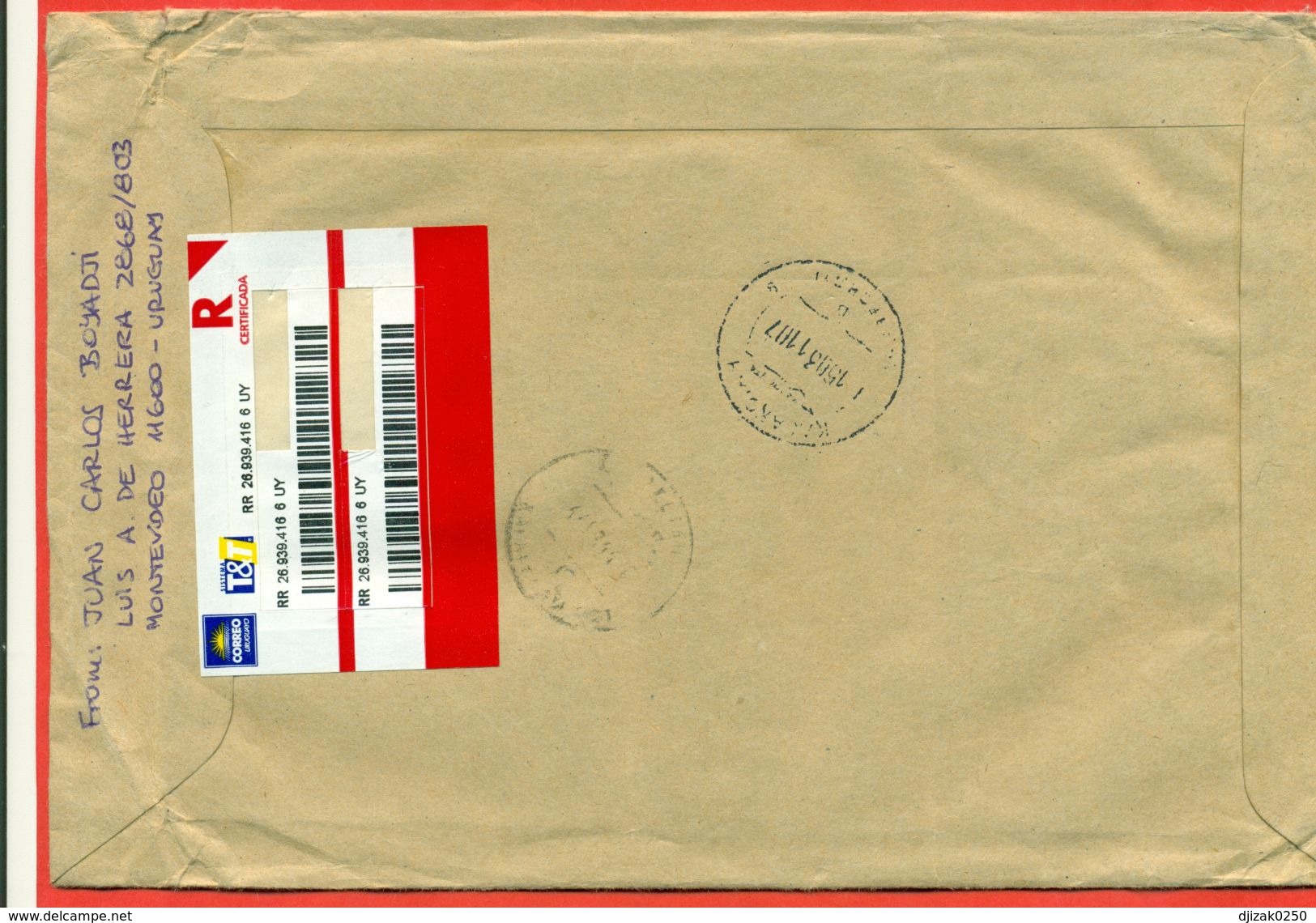 Uruguay 2010.Envelope Passed The Mail.Ships. Registered. - Uruguay