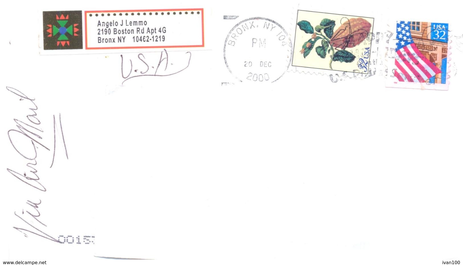 1999. USA, The Letter Sent By Air-mail Post To Moldova - Briefe U. Dokumente