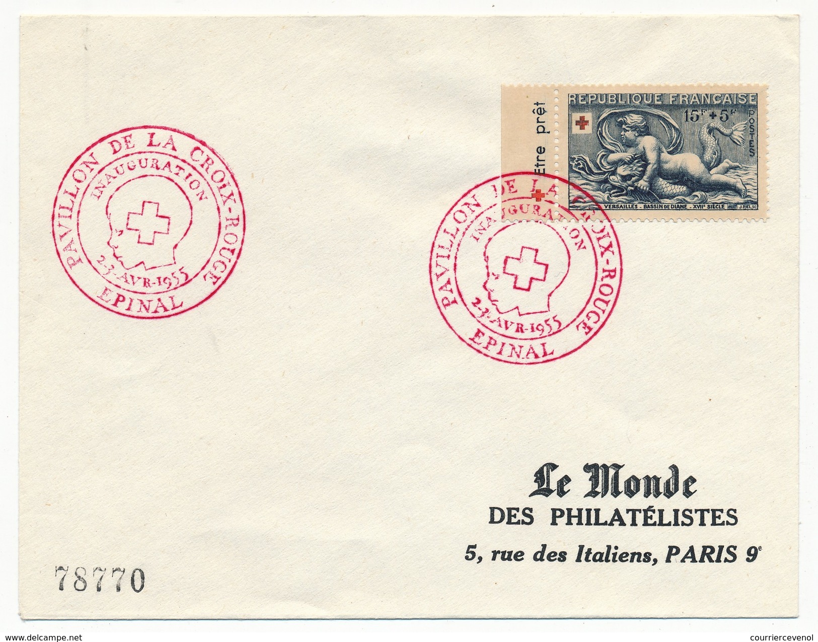 FRANCE - Enveloppe - Cachet Temporaire "Pavillon De La Croix Rouge" Epinal 1955 - Croix-Rouge