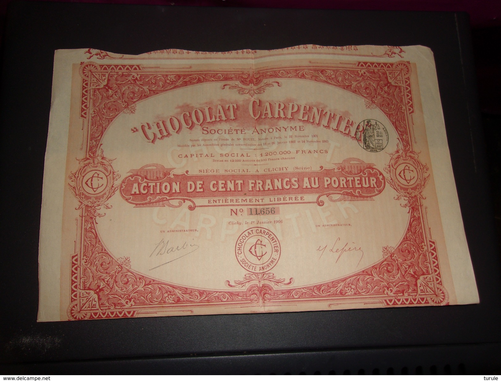 CHOCOLAT CARPENTIER (1906) Clichy - Autres & Non Classés