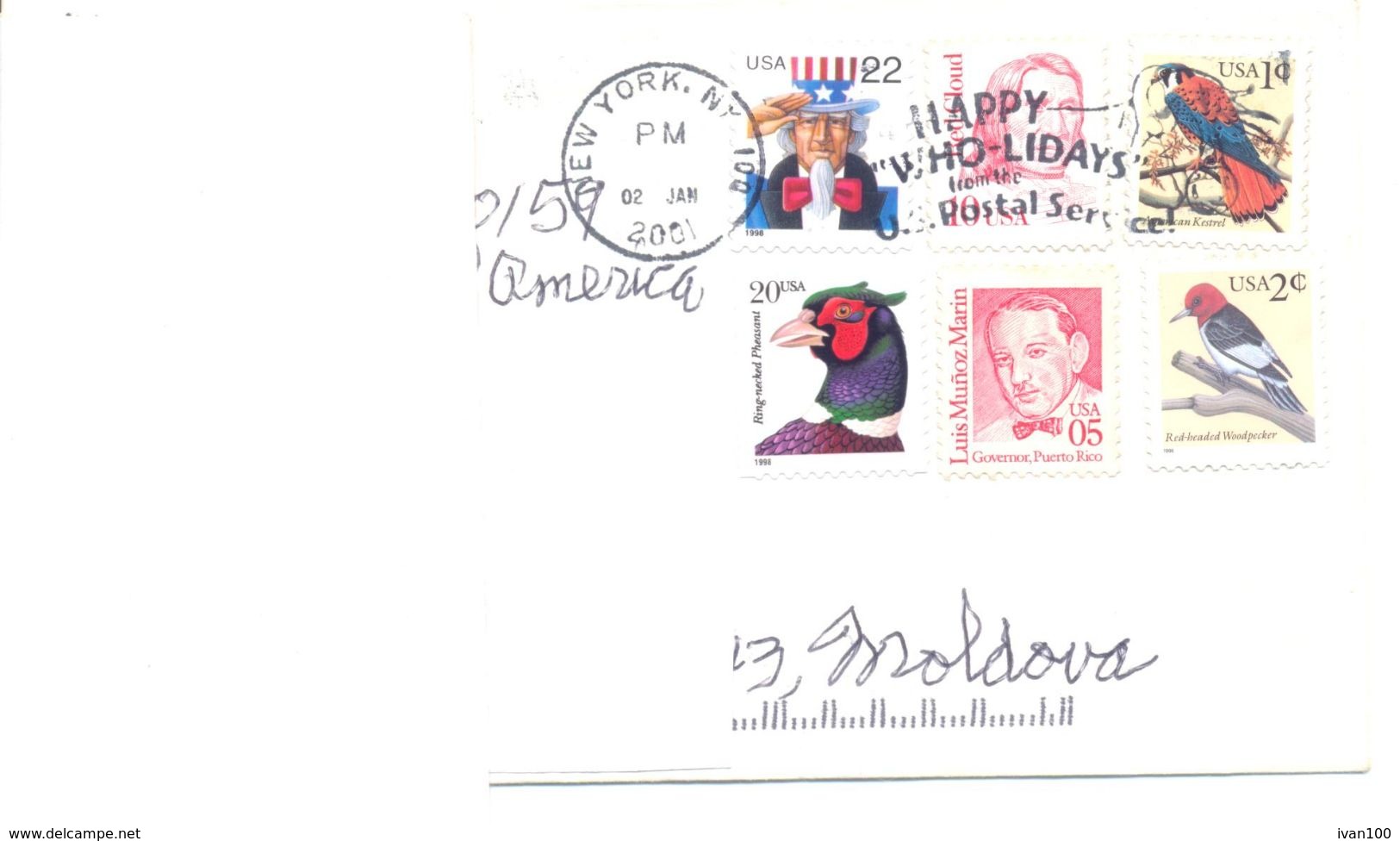 2001. USA, The Letter Sent By Air-mail Post To Moldova - Cartas & Documentos