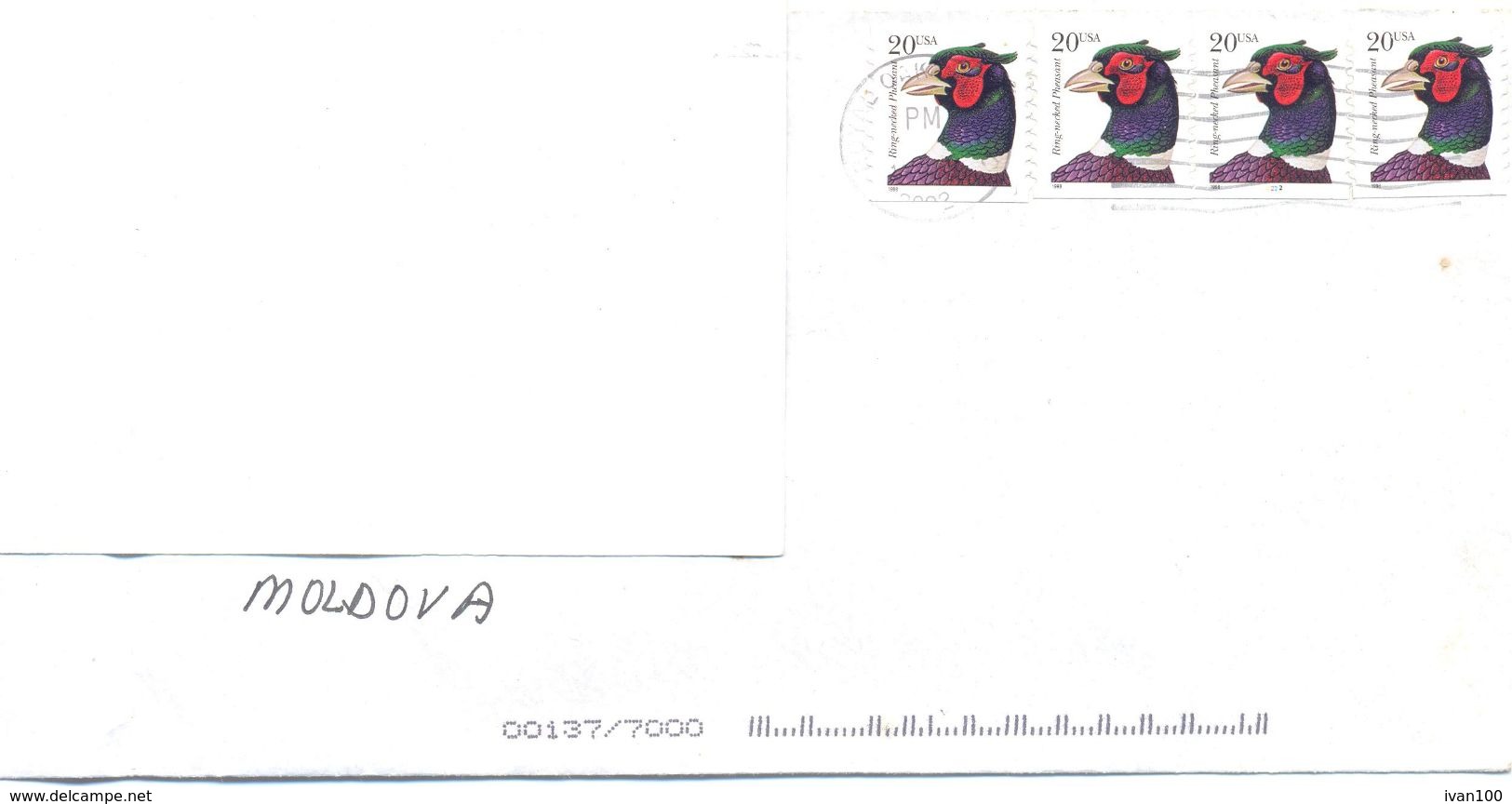 2002. USA, The Letter Sent By Air-mail Post To Moldova - Storia Postale