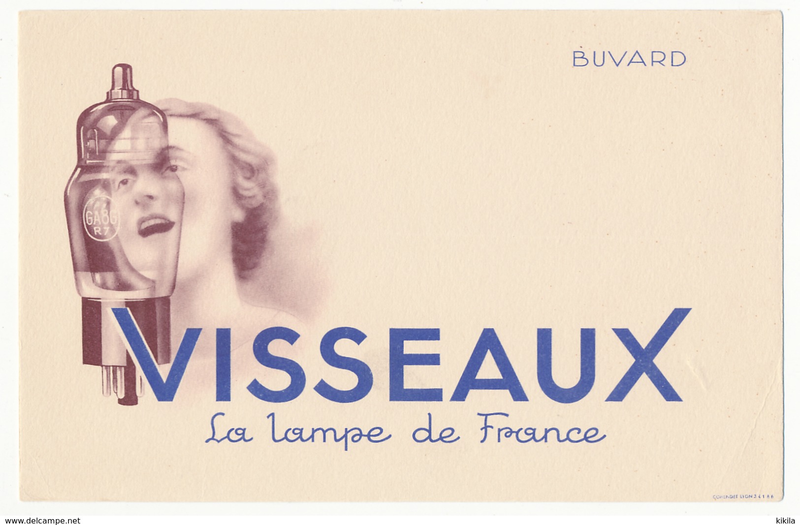 Buvard 21 X 13.5 VISSEAUX La Lampe De France Modèle GA86 R7 Lampe Pour Poste Radio (?) Tête De Femme - Electricity & Gas