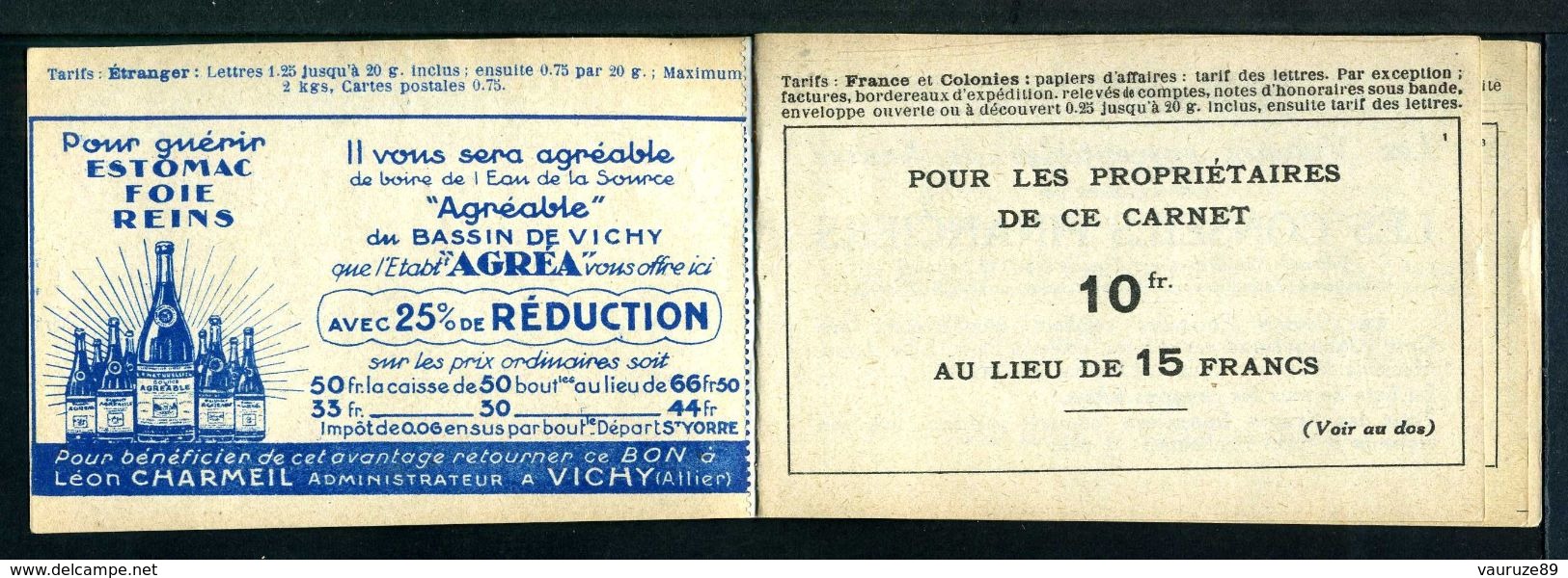 Carnets 192-C2 Et C5 Semeuse 30c Bleu - Couverture Vide Série 101 O - Autres & Non Classés