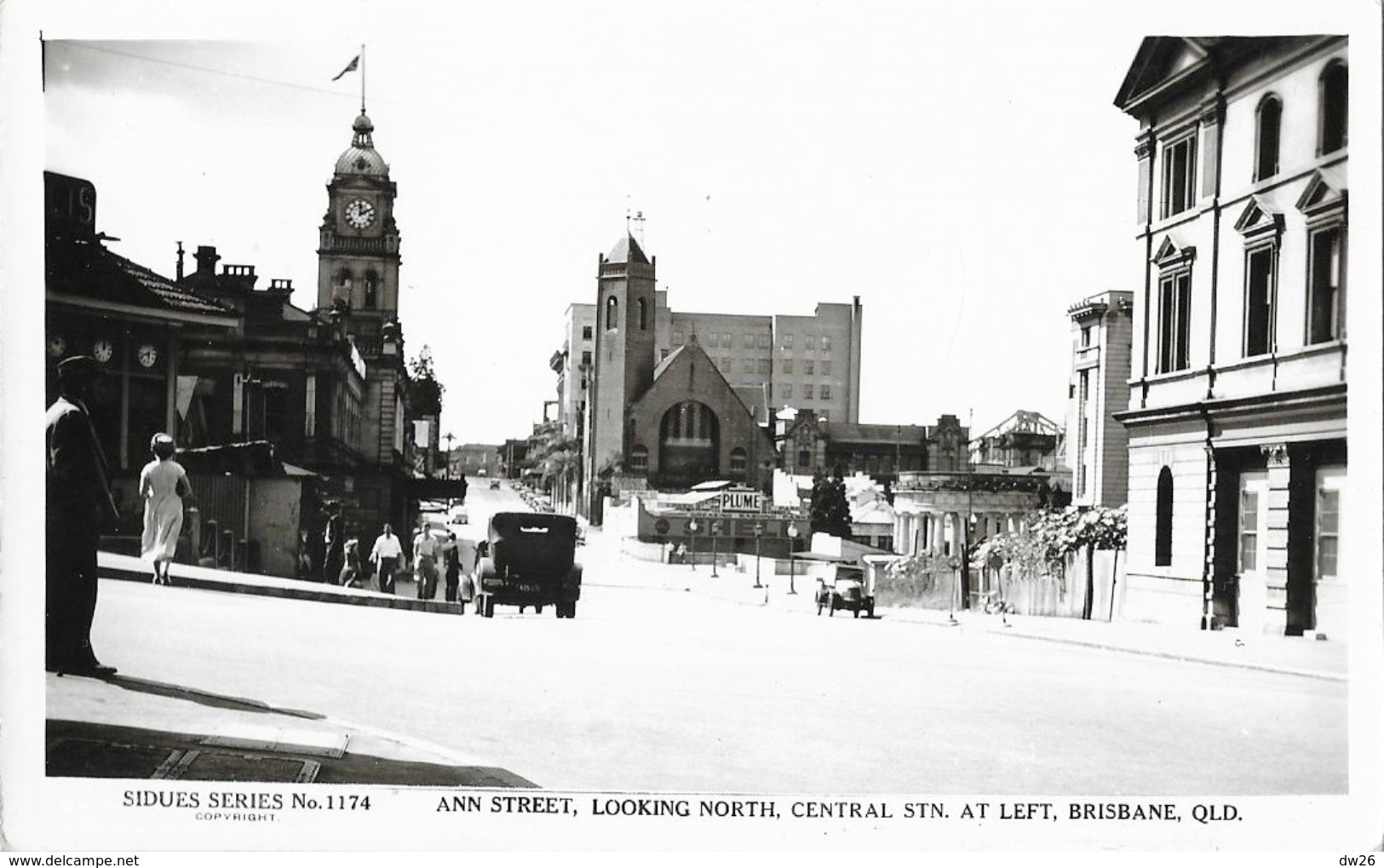 Brisbane (Queensland, QLD) - Ann Street, Looking North, Central Stn. At Left - Sidues Series N° 1174 - Brisbane