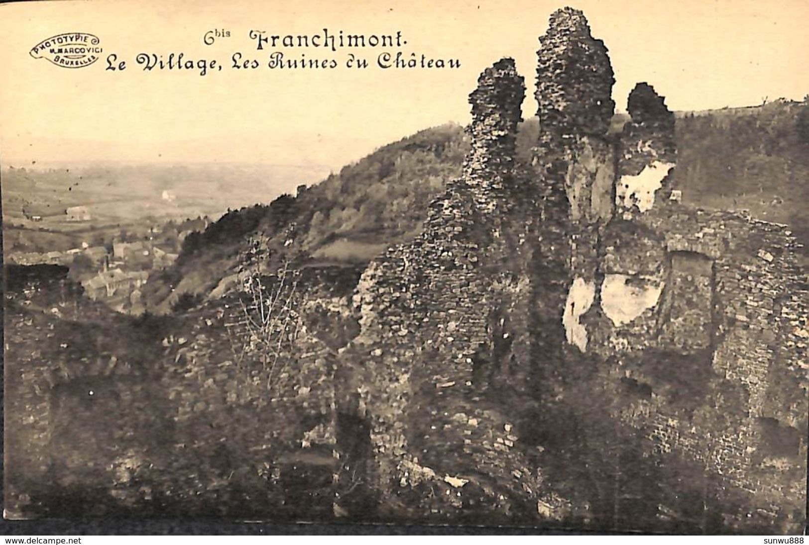 Franchimont - Le Village. Les Ruines Du Château (Phototypie Marco Marcovici) - Philippeville