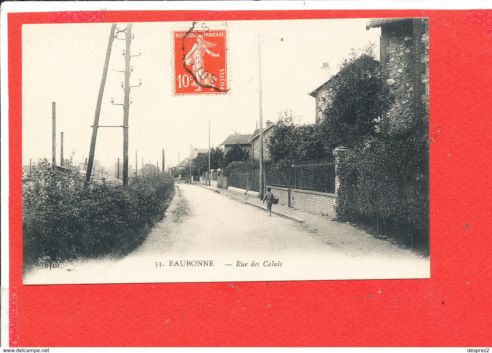 95 EAUBONNE  Cpa Animée Rue Des Calais                   33 ELD - Sonstige & Ohne Zuordnung