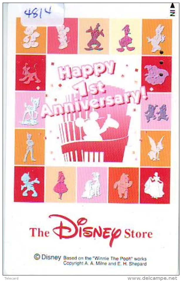 RARE * Télécarte Japon * 110-212203 * DISNEY STORE (4814)  Japan Movie Phonecard * POOH * PINOCCHIO * SNOWWHITE * MOVIES - Disney