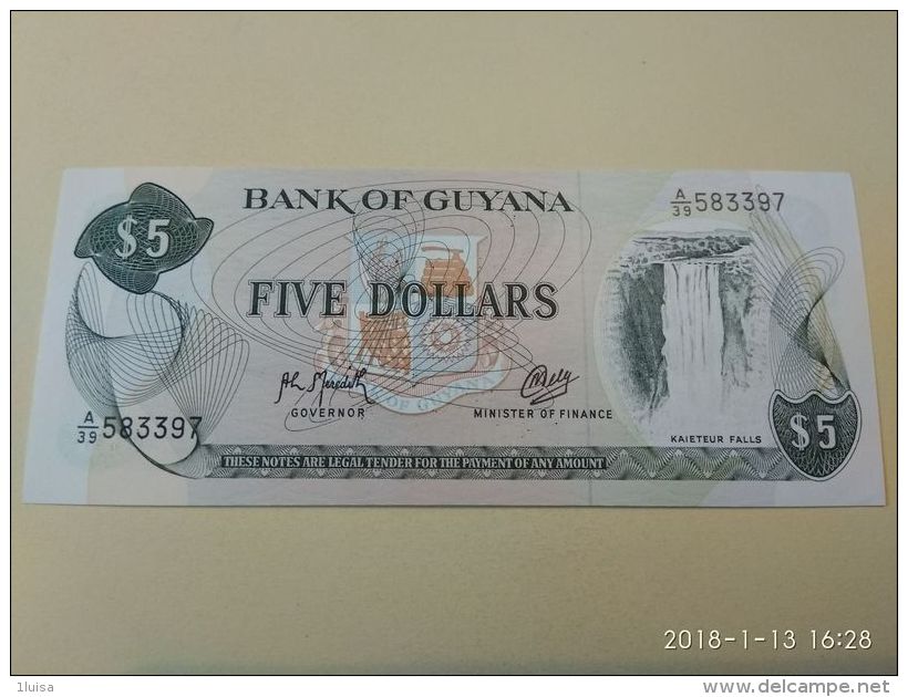 5 Dollars 1989 - Guyana