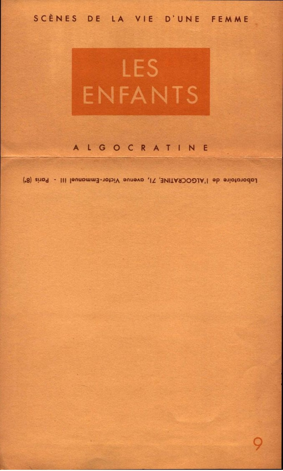 Lot De 8 Publicités Anciennes - Algocratine Analgésique - Scènes De La Vie D'une Femme - R/V - Bill-826 - Publicités