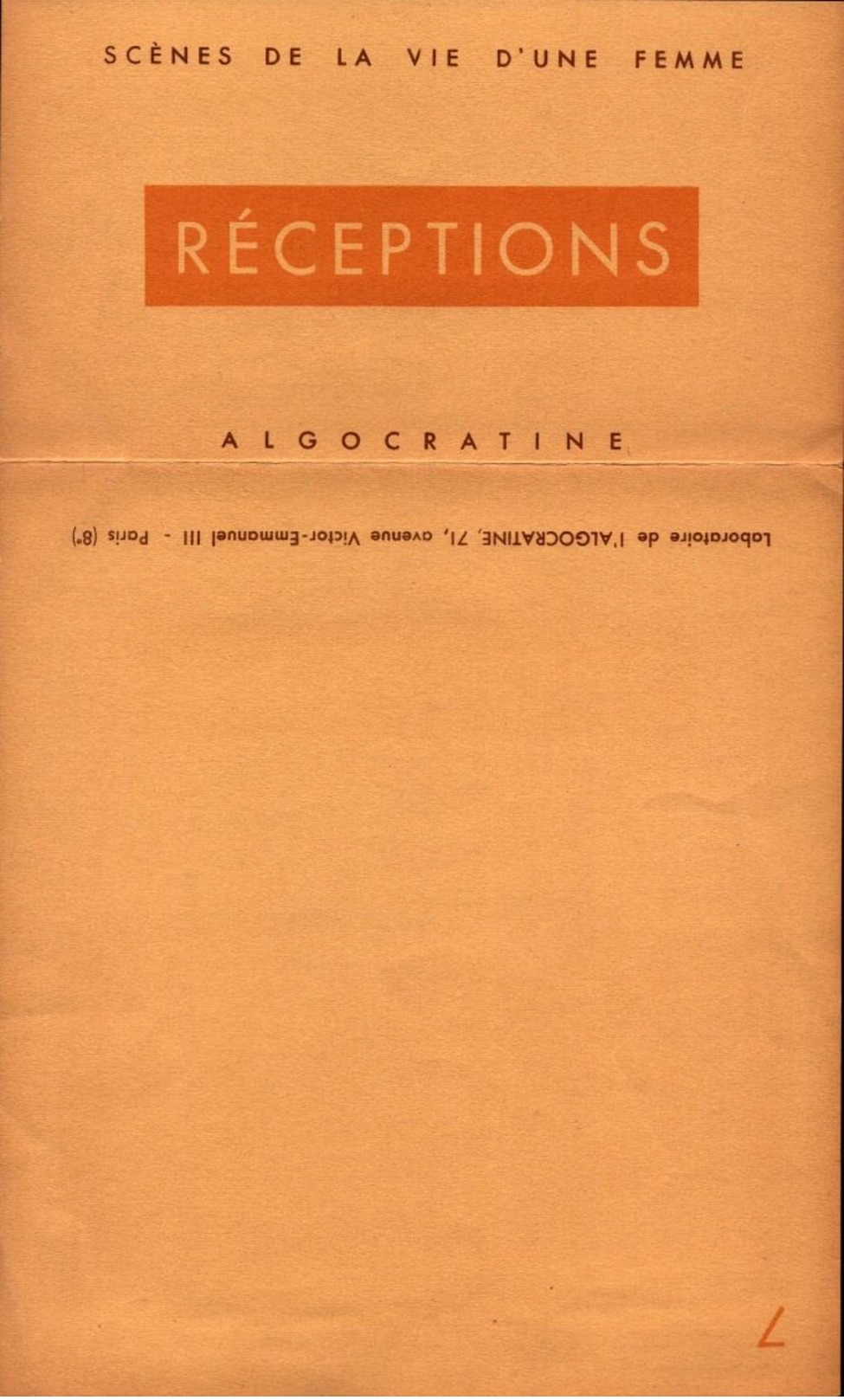 Lot de 8 Publicités Anciennes - Algocratine analgésique - Scènes de la vie d'une femme - R/V - Bill-826