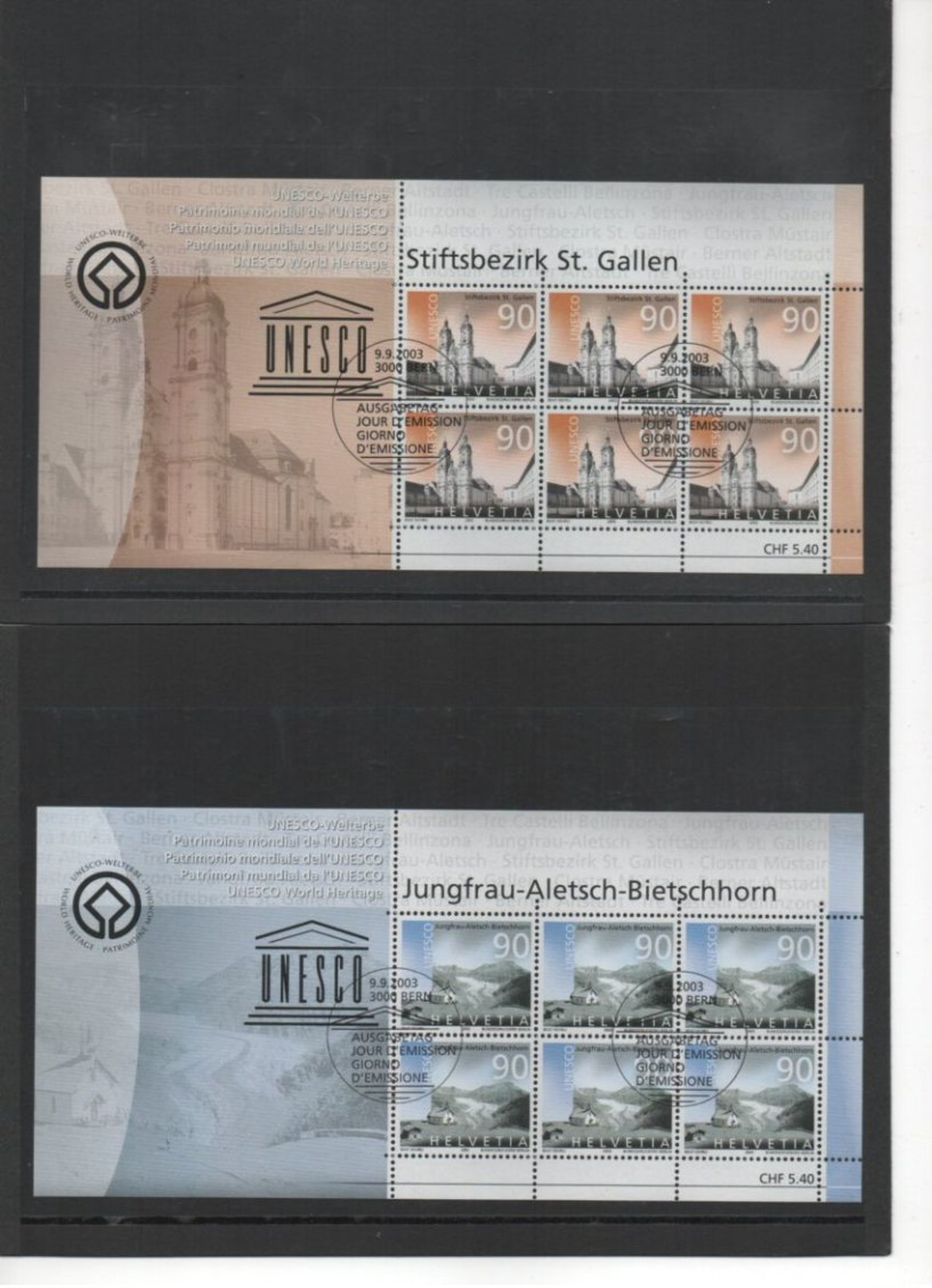 2003 UNESCO  Kleinbogen Gestempelt - Blocks & Kleinbögen