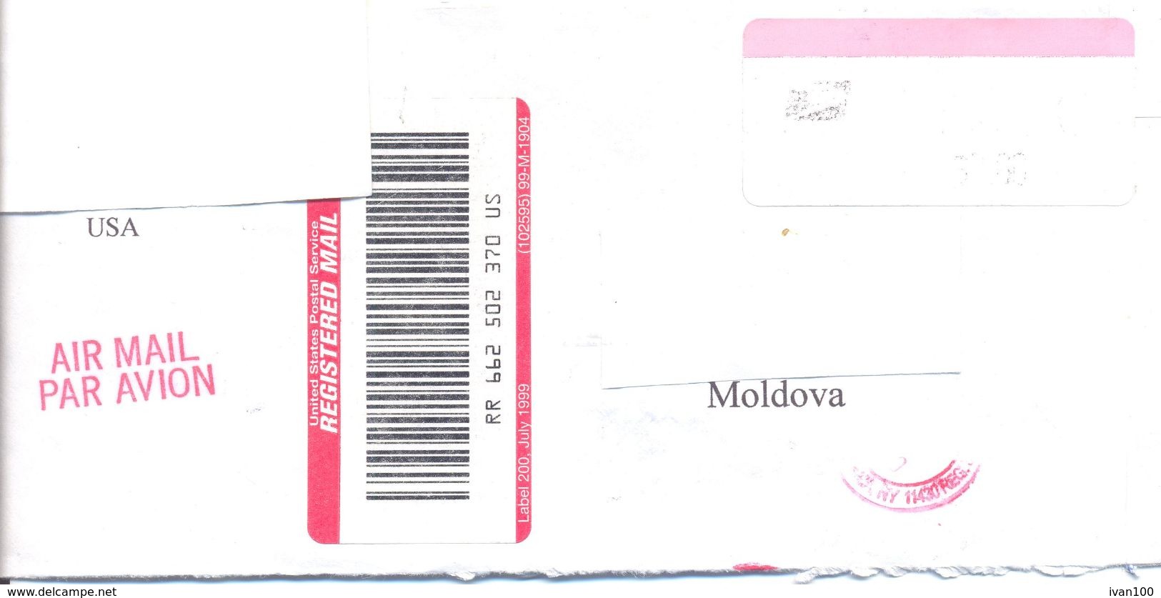 2000. USA, The Letter Sent By Registered Air-mail Post To Moldova - Lettres & Documents