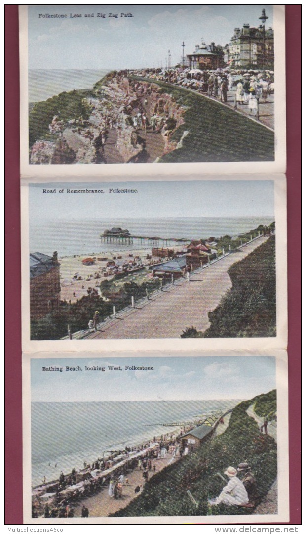 140118 ANGLETERRE KENT FOLKESTONE 1932 Multivues 6 Vues East Cliff Bathing Sands Warren Toll Gate Zig Zag Path Beach - Folkestone