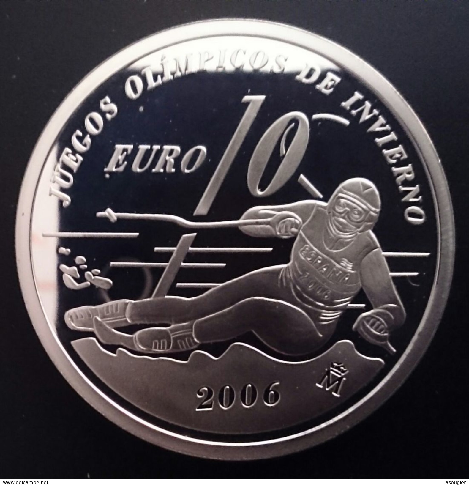 SPAIN 10 EURO 2005 SILVER PROOF "2006 Winter Olympics" Free Shipping Via Registered Air Mail - España