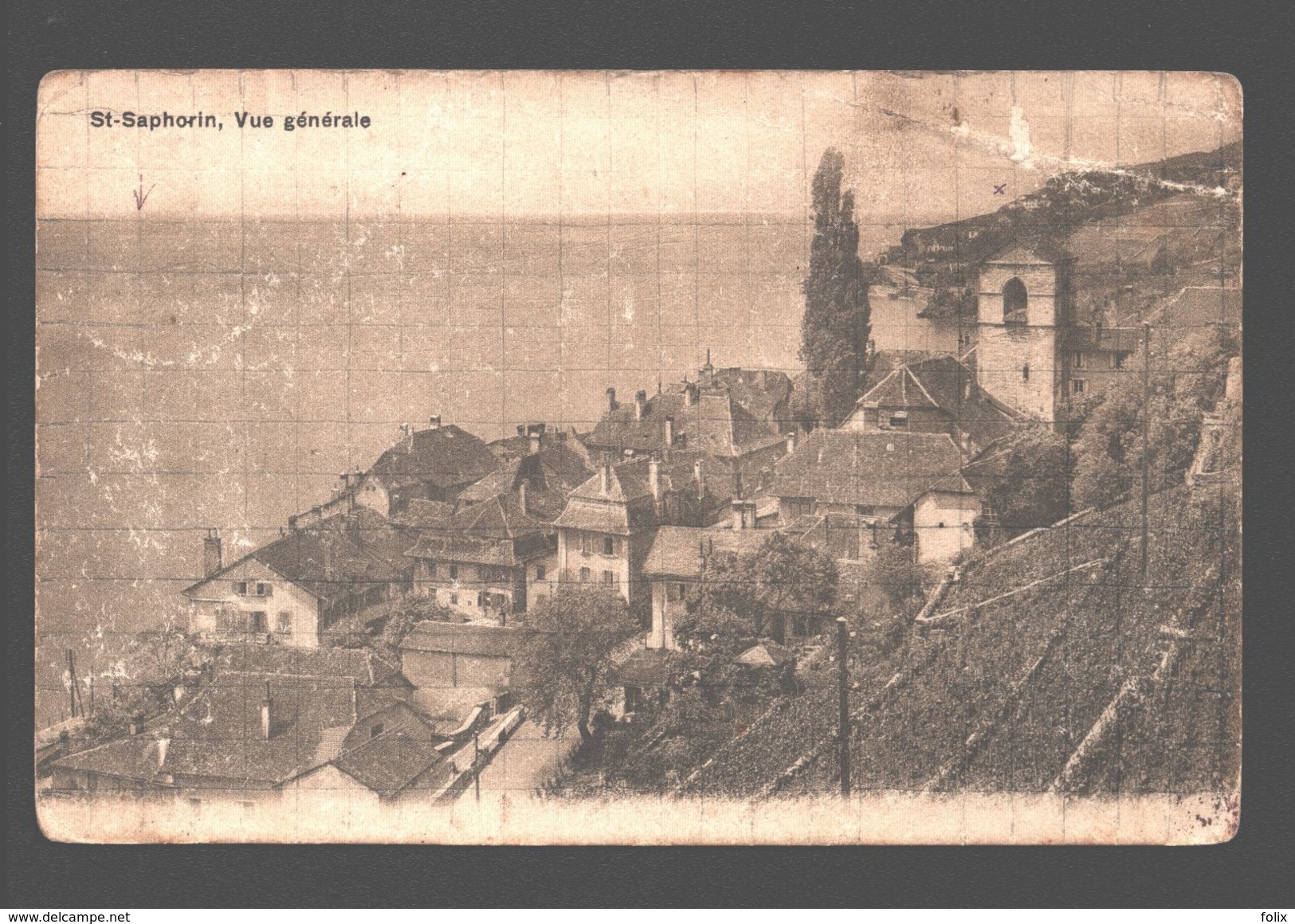 Saint-Saphorin / St-Saphorin - Vue Générale - 1916 - Grille Au Crayon En Face - Saint-Saphorin