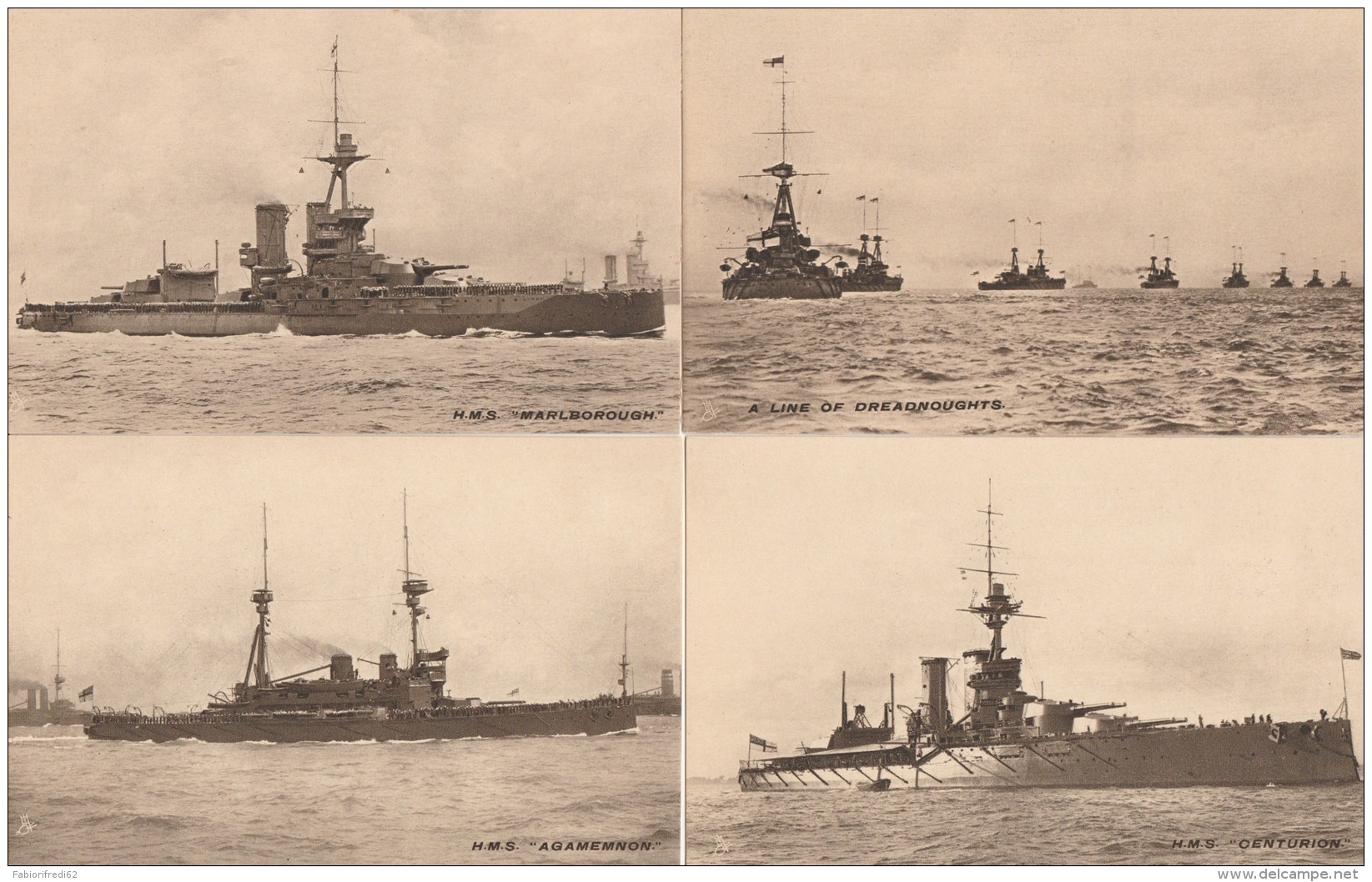 SERIE 6 CARTOLINE SERIE 4315 BATTLESHIP&amp;CRUISERS - TUCK'S POST CARDS (CT795 - Tuck, Raphael