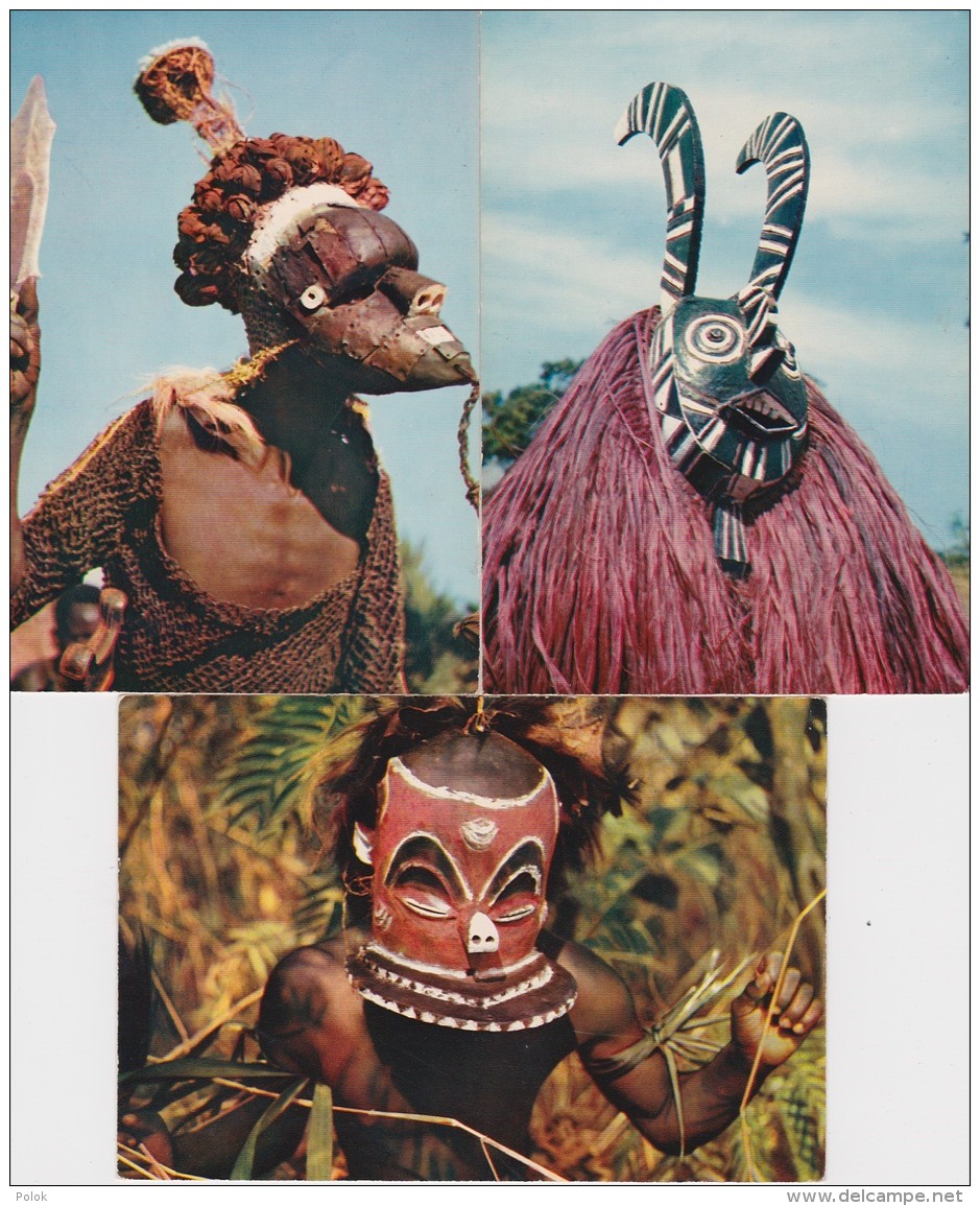 Bl - Lot De 15 CPM Masque Africain (Dédougou, Dogon, Bapendé, Bamiléké, Bobo, Mukishis, Baoulé, Dan, Kifwébé - África