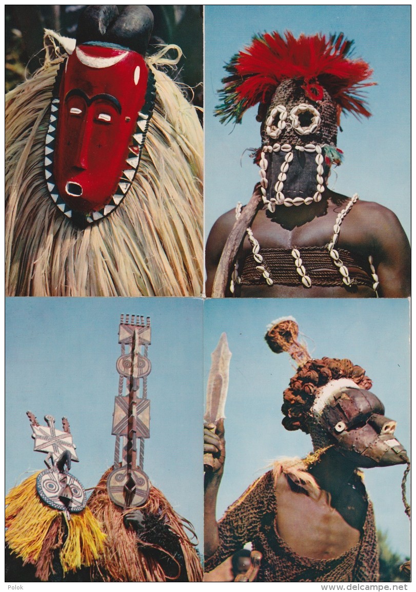 Bl - Lot De 15 CPM Masque Africain (Dédougou, Dogon, Bapendé, Bamiléké, Bobo, Mukishis, Baoulé, Dan, Kifwébé - Afrika