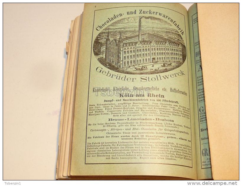 Stollwerck Chocoladen Und Zuckerwarenfabrik Köln Am Rhein Germany 1886 - Cioccolato