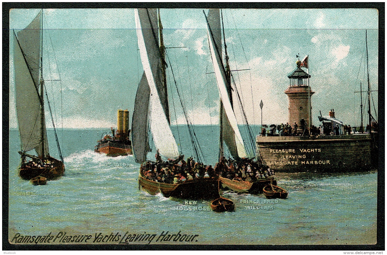 RB 1184 - Early Postcard - Pleasure Yachts Leaving Ramsgate Harbour &amp; Lighthouse - Kent - Other & Unclassified