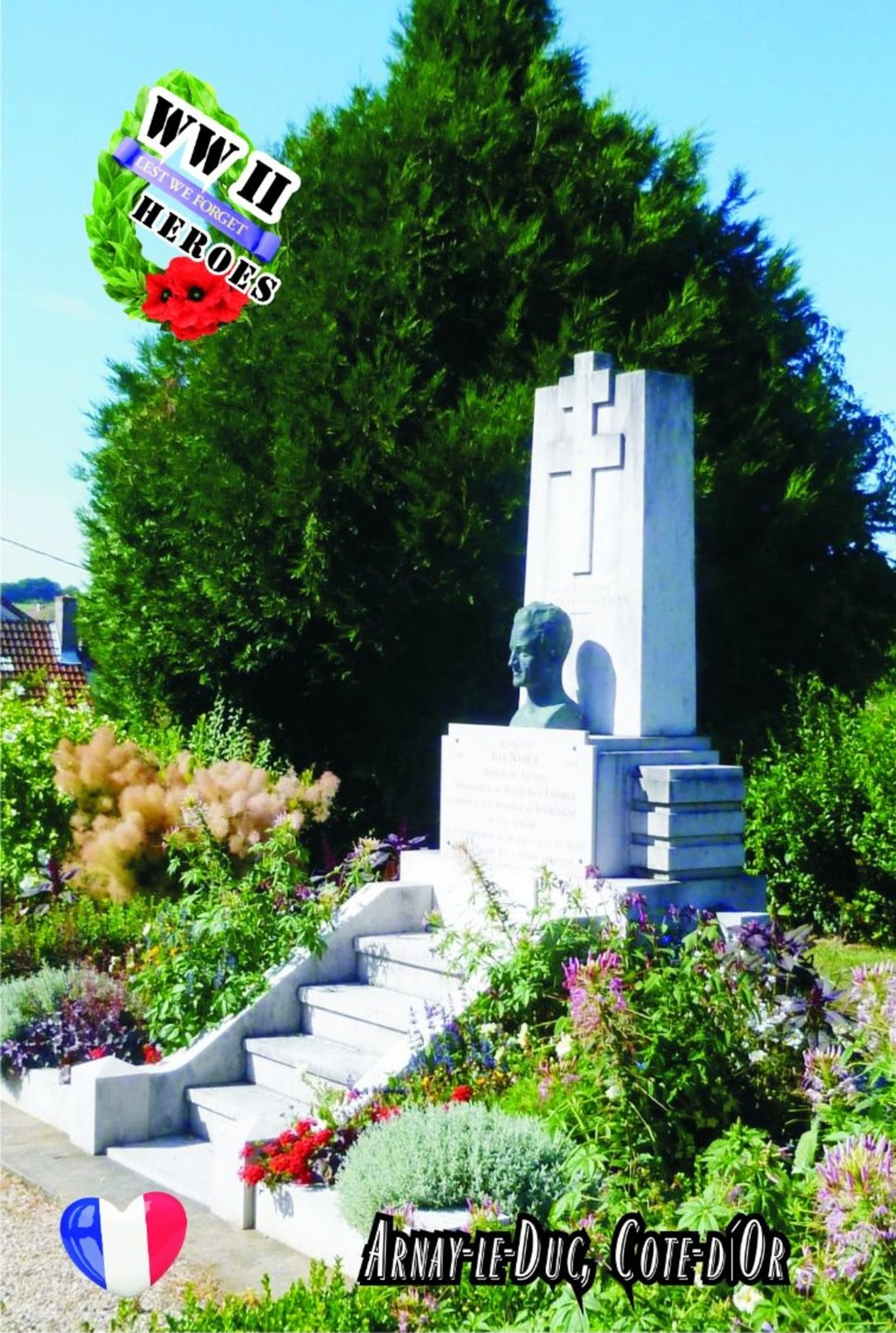 Carte Postale, Militaria, Monuments, World War II Monuments, France (Côte-d'Or), Arnay-le-Duc 2 - Monuments Aux Morts