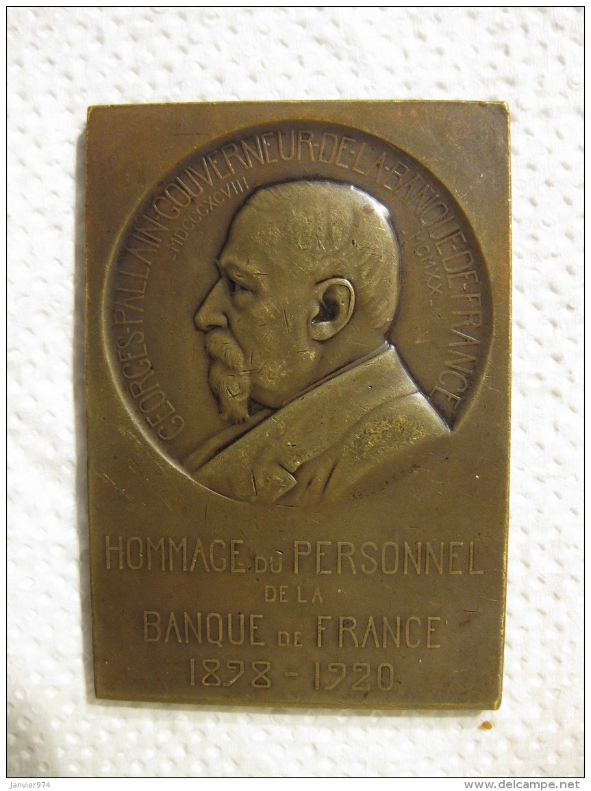 Médaille Georges Pallain Gouverneur De La Banque De France 1920 Par Abel Lafleur - Autres & Non Classés