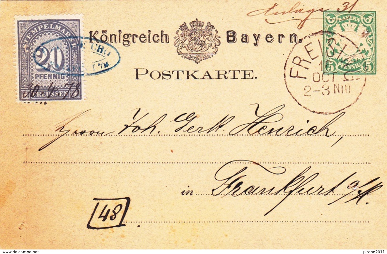 Karte Von 1878  ( ? ), Königreich Bayern - Zonder Classificatie