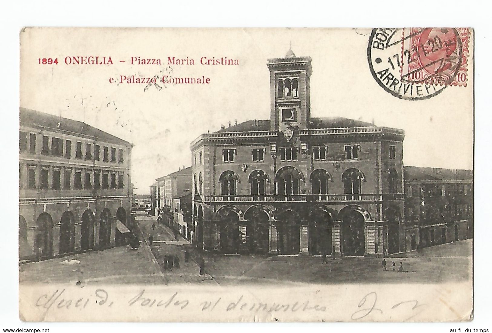 ONEGLIA , PIAZZA MARIA CRISTINA E PALAZZE COMUNALE - Imperia