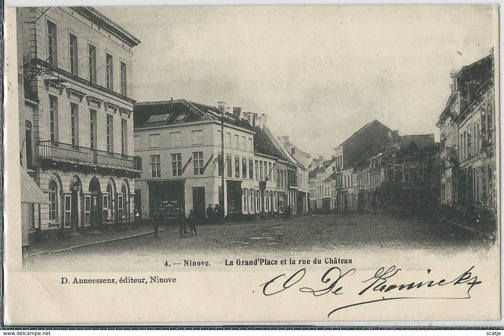 Ninove.  -   La Grand'Place   -    1902   Naar   Anvers - Ninove