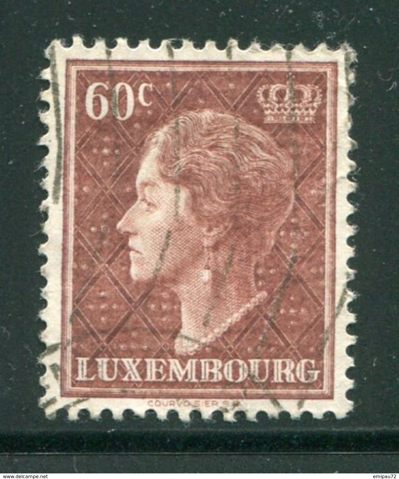 LUXEMBOURG- Y&T N°416- Oblitéré - 1948-58 Charlotte Left-hand Side