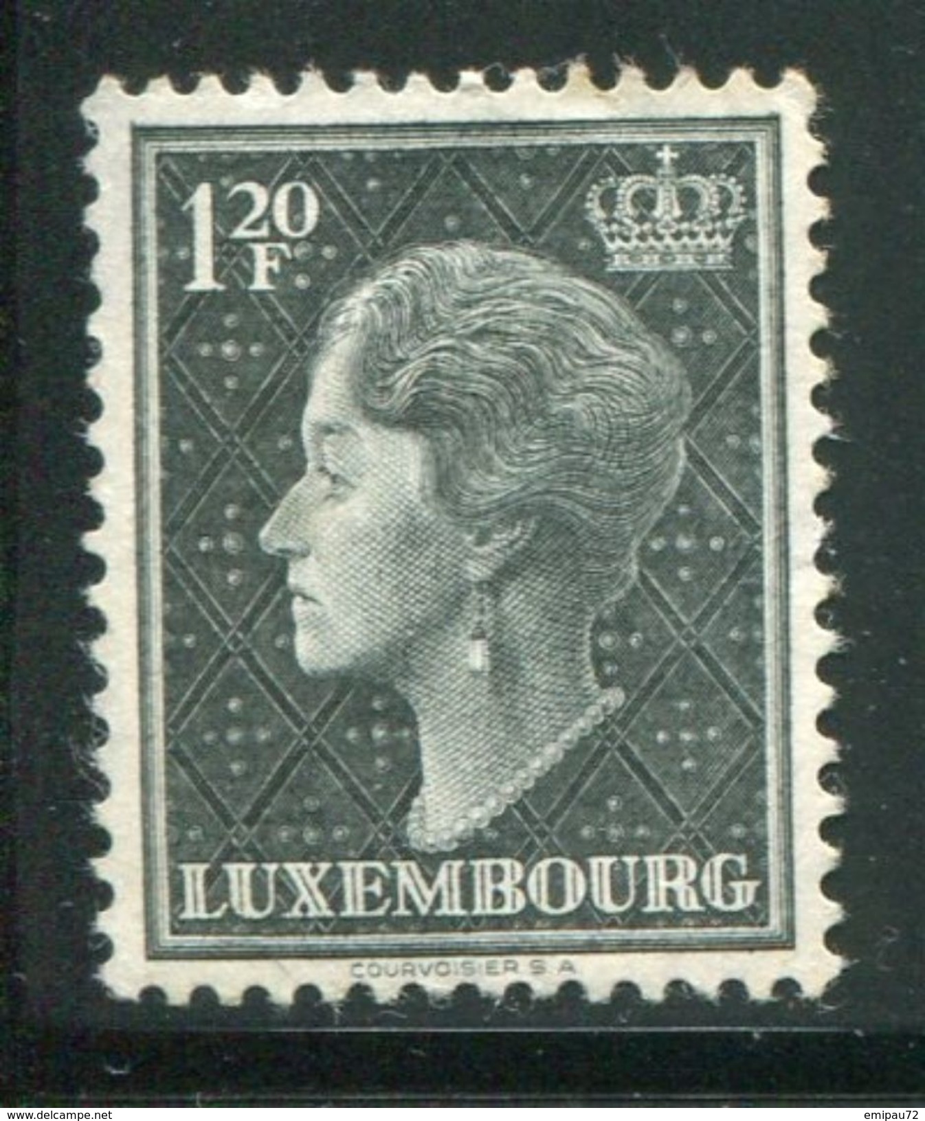 LUXEMBOURG- Y&T N°418A- Oblitéré - 1948-58 Charlotte Linkerkant