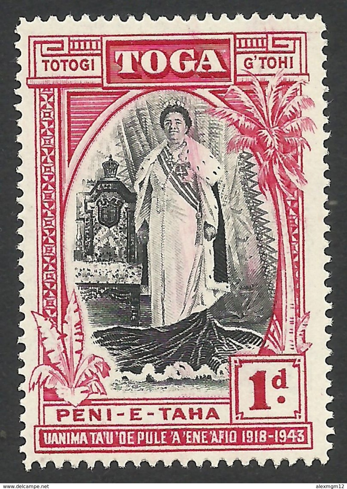 Tonga, 1 P. 1944, Sc # 82, Mi # 82, MH - Tonga (...-1970)