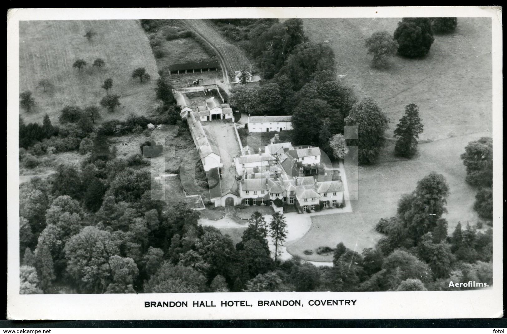 50s REAL PHOTO AERIAL VIEW BRANDON HALL HOTEL COVENTRY ENGLAND UK CARTE POSTALE  POSTCARD - Coventry