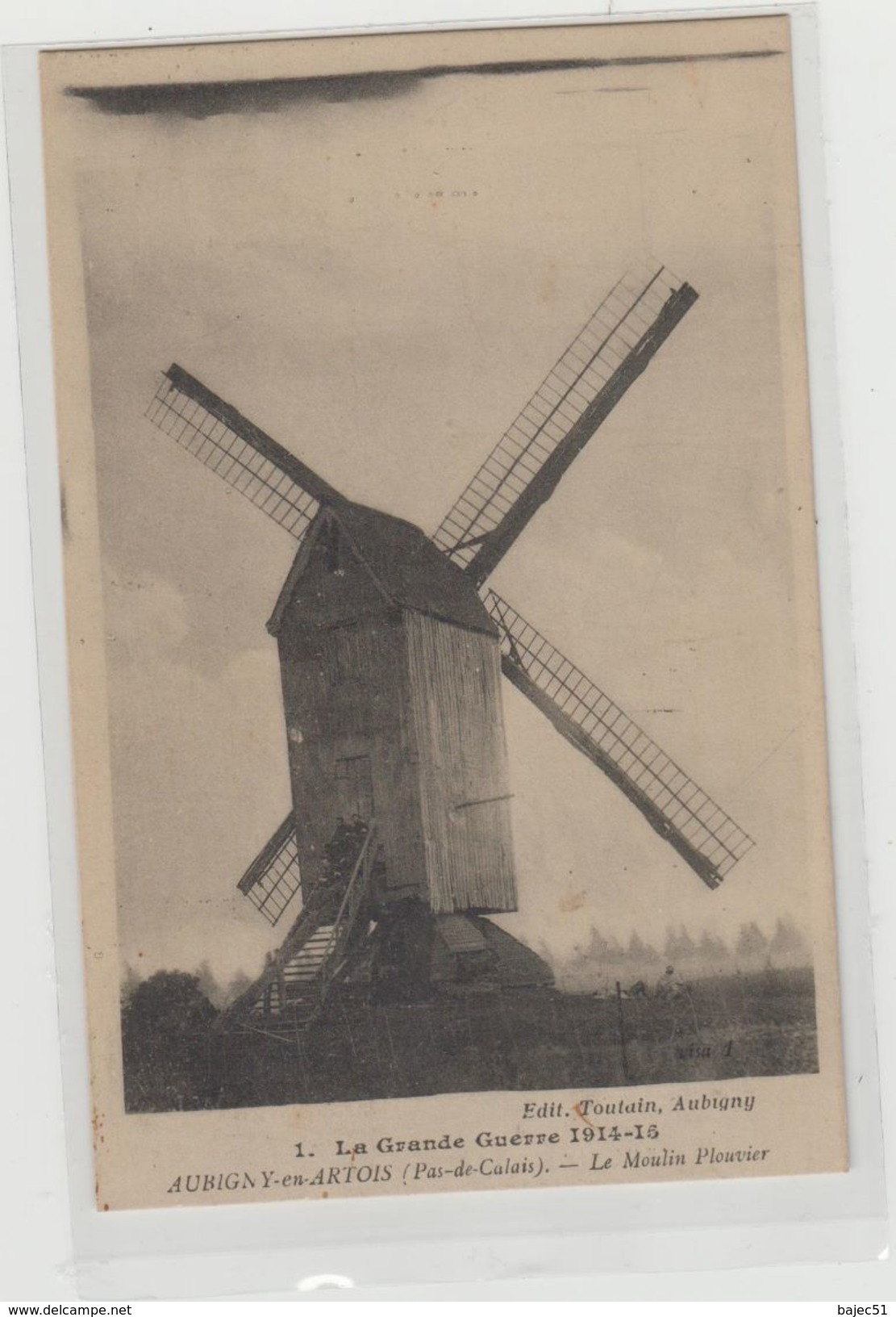 1 Cpa Aubigny En Arthois " Le Moulin Plouvier " - Aubigny En Artois