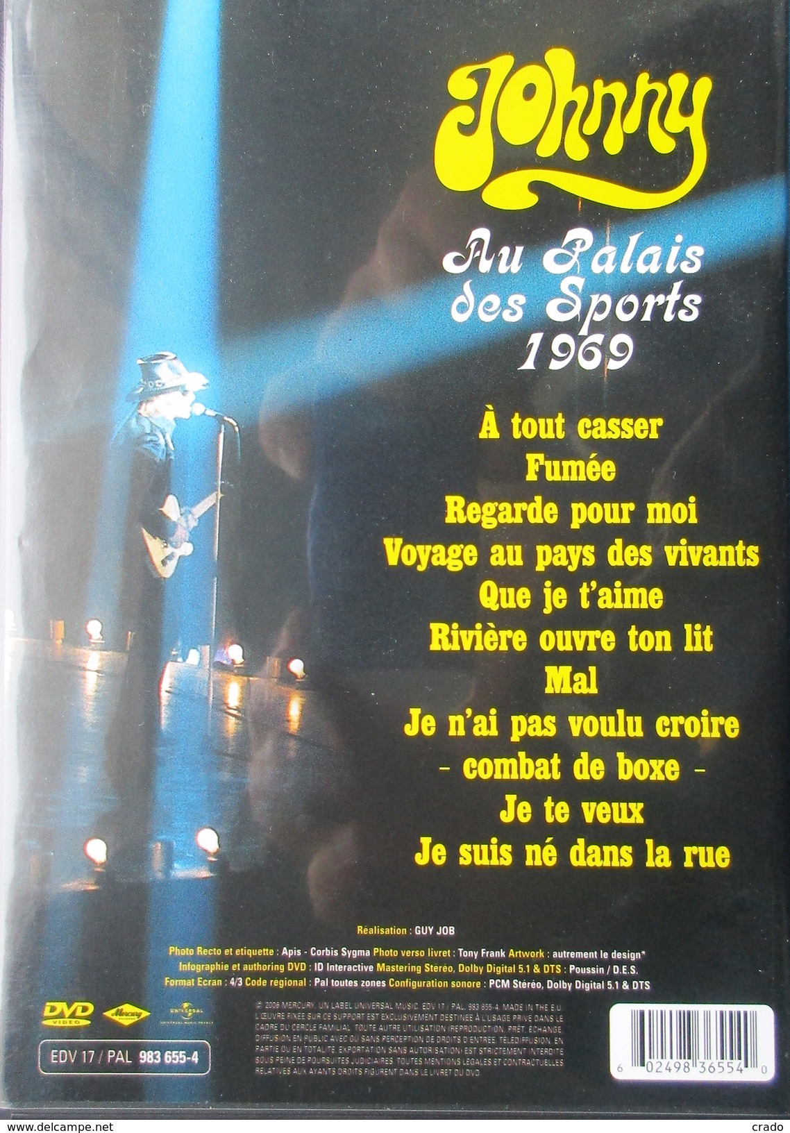 Vends DVD Johnny Hallyday Palais Des Sports 1969 - DVD Musicales