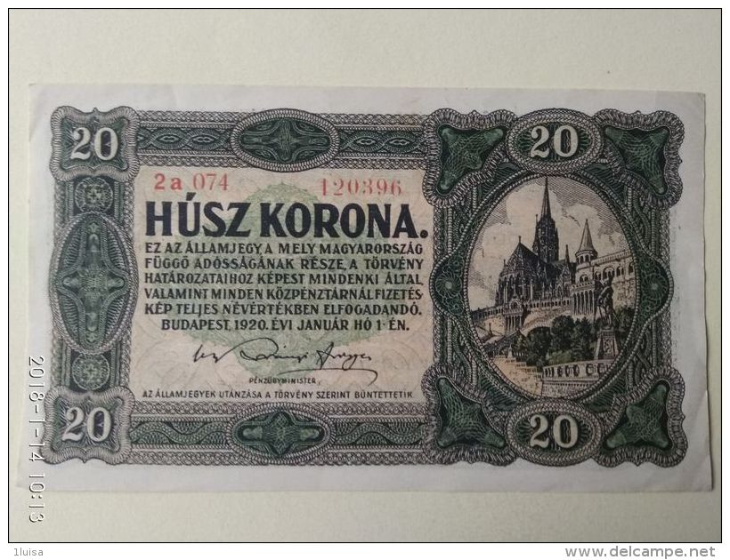 20 Korona  1920 - Ungheria