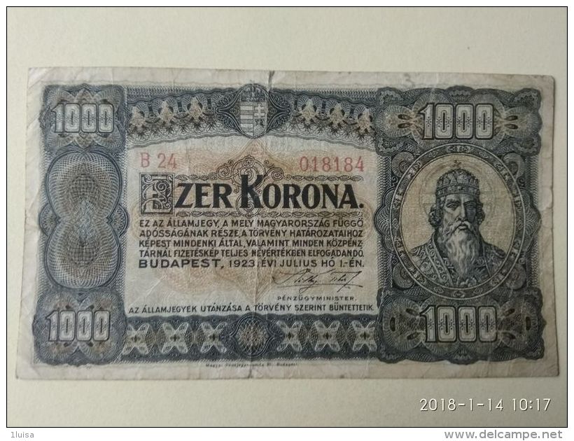 1000 Korona  1923 - Ungheria