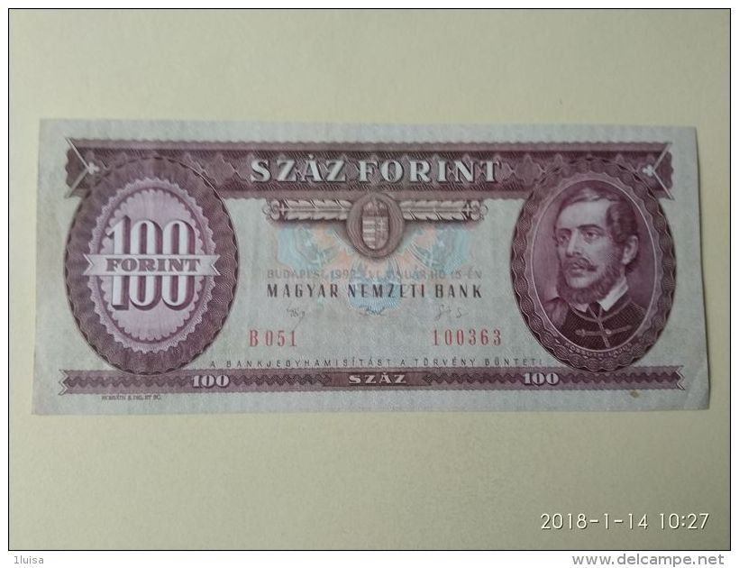 100 Fiorint 1992 - Ungheria
