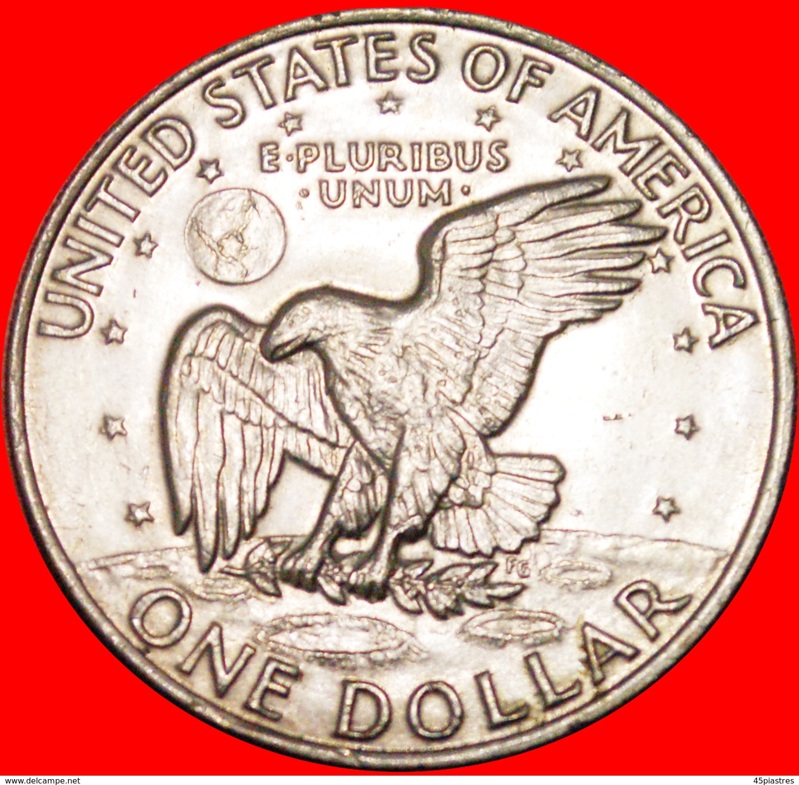 √ LUNAR DOLLAR: USA ★ 1 DOLLAR 1972 AUNC! LOW START ★ NO RESERVE! Dwight D. Eisenhower (1890-1969) - 1971-1978: Eisenhower