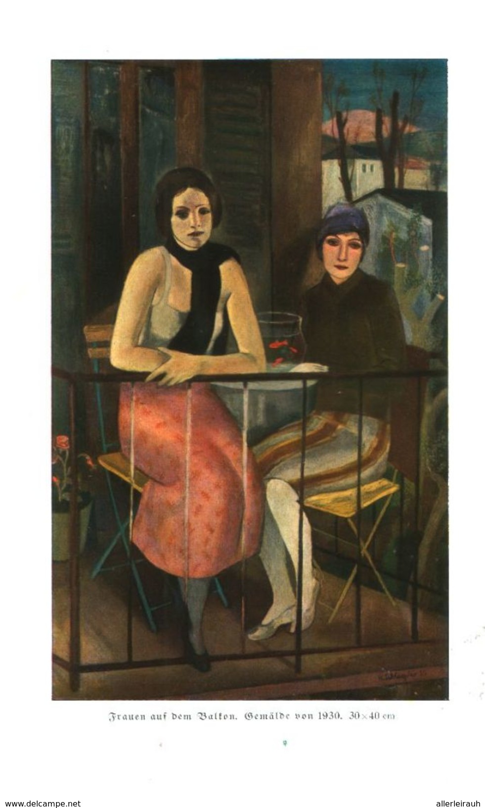 Frauen Auf Dem Balkon (nach Einem Gemälde Von Karl Schlageter) /  Druck, Entnommen Aus Zeitschrift /1936 - Bücherpakete