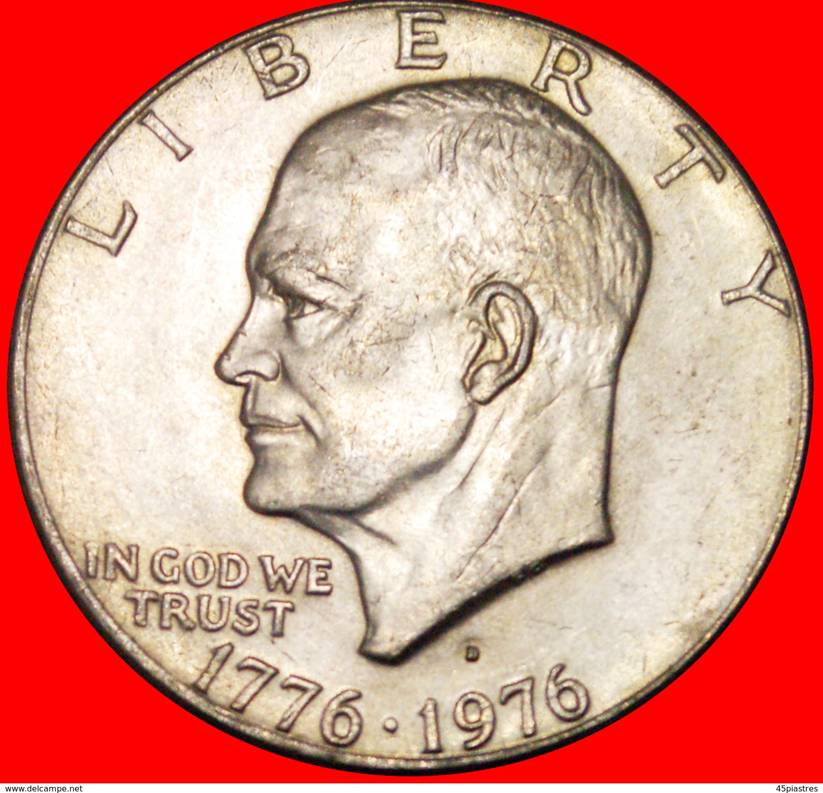 √ LUNAR DOLLAR: USA ★ 1 DOLLAR 1776-1976D! LOW START ★ NO RESERVE! Dwight D. Eisenhower (1890-1969) - 1971-1978: Eisenhower