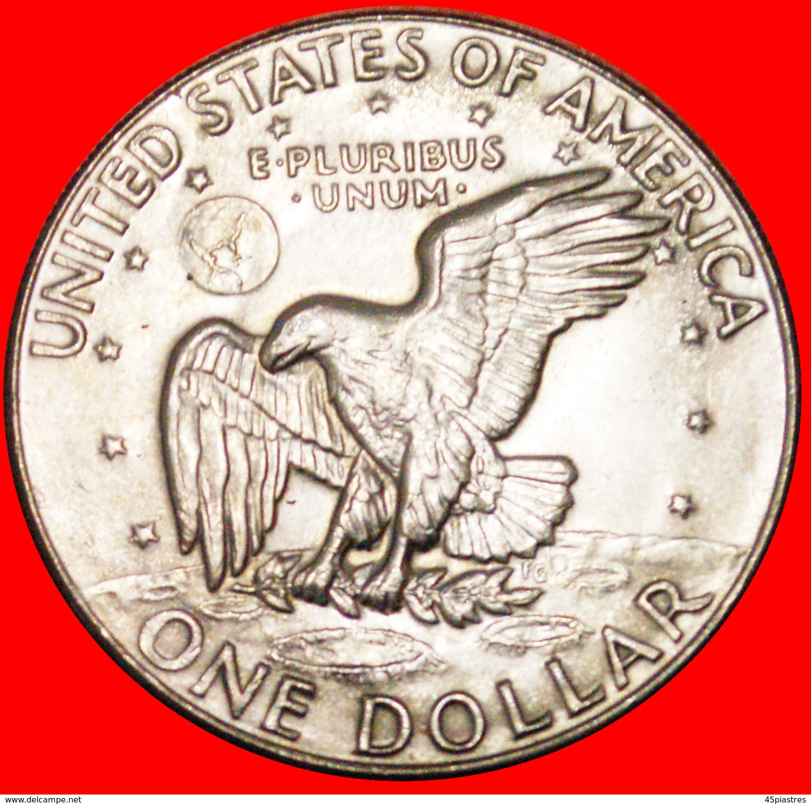 √ LUNAR DOLLAR (1971-1999): USA ★ 1 DOLLAR 1977D AUNC! LOW START ★ NO RESERVE! Dwight D. Eisenhower (1890-1969) - 1971-1978: Eisenhower